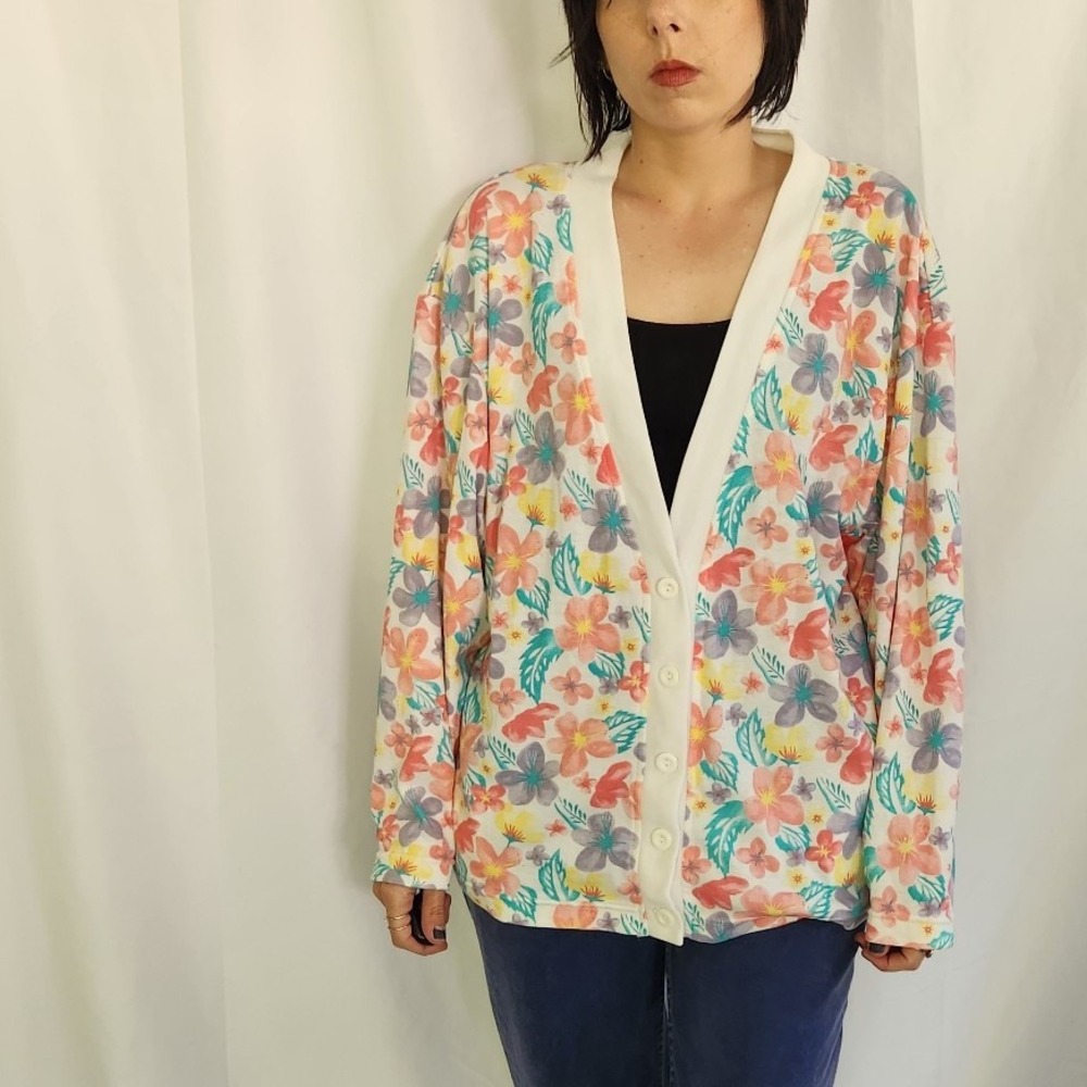90s Floral Cardigan